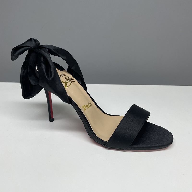 Christian Louboutin NO670 Black Ribbon Sandals