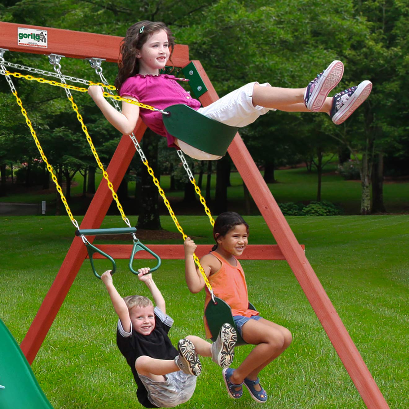 Gorilla Playsets 01-0021 Nantucket II Wooden Swing Set