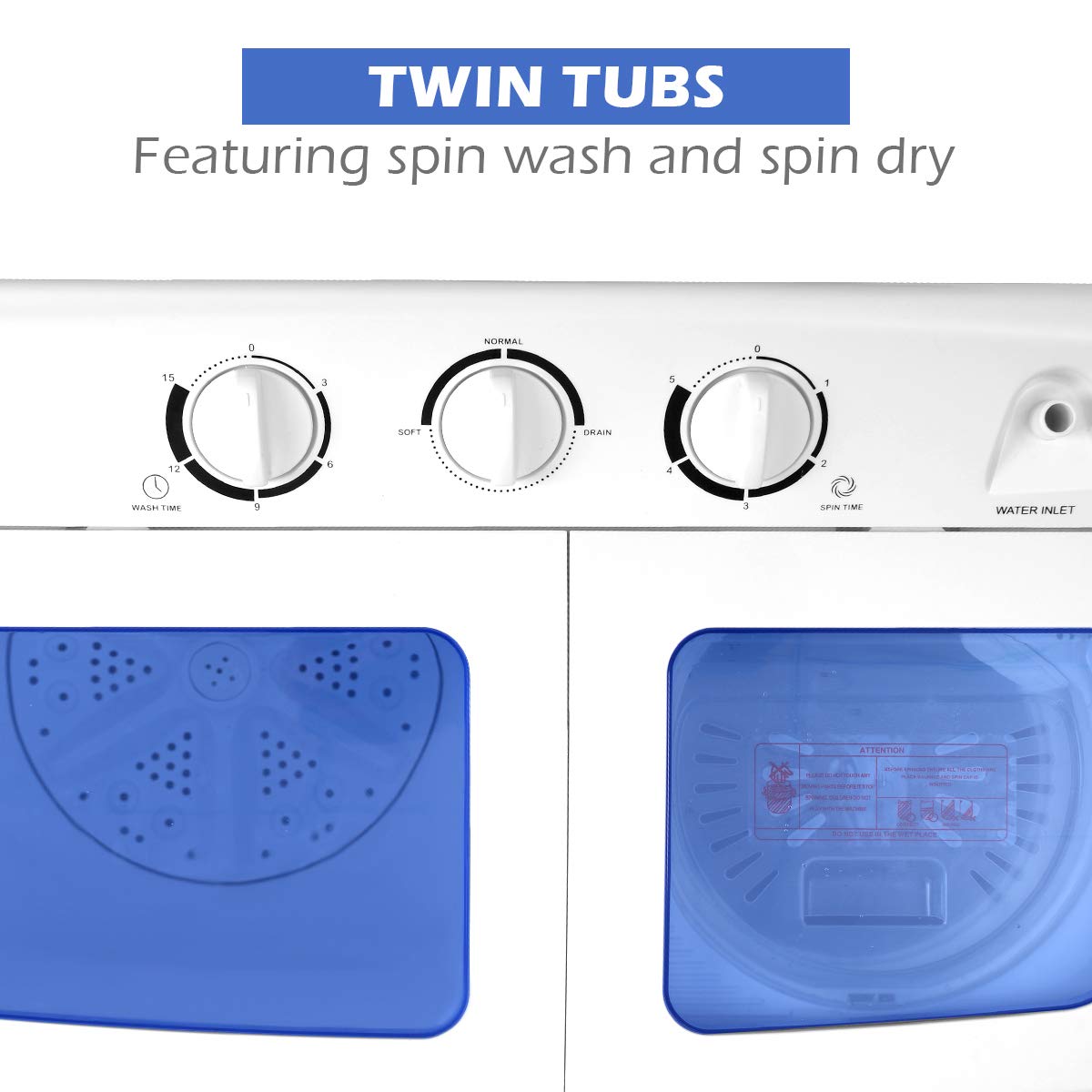 Giantex Mini Compact Twin Tub Washing Machine 17.6lbs Washer