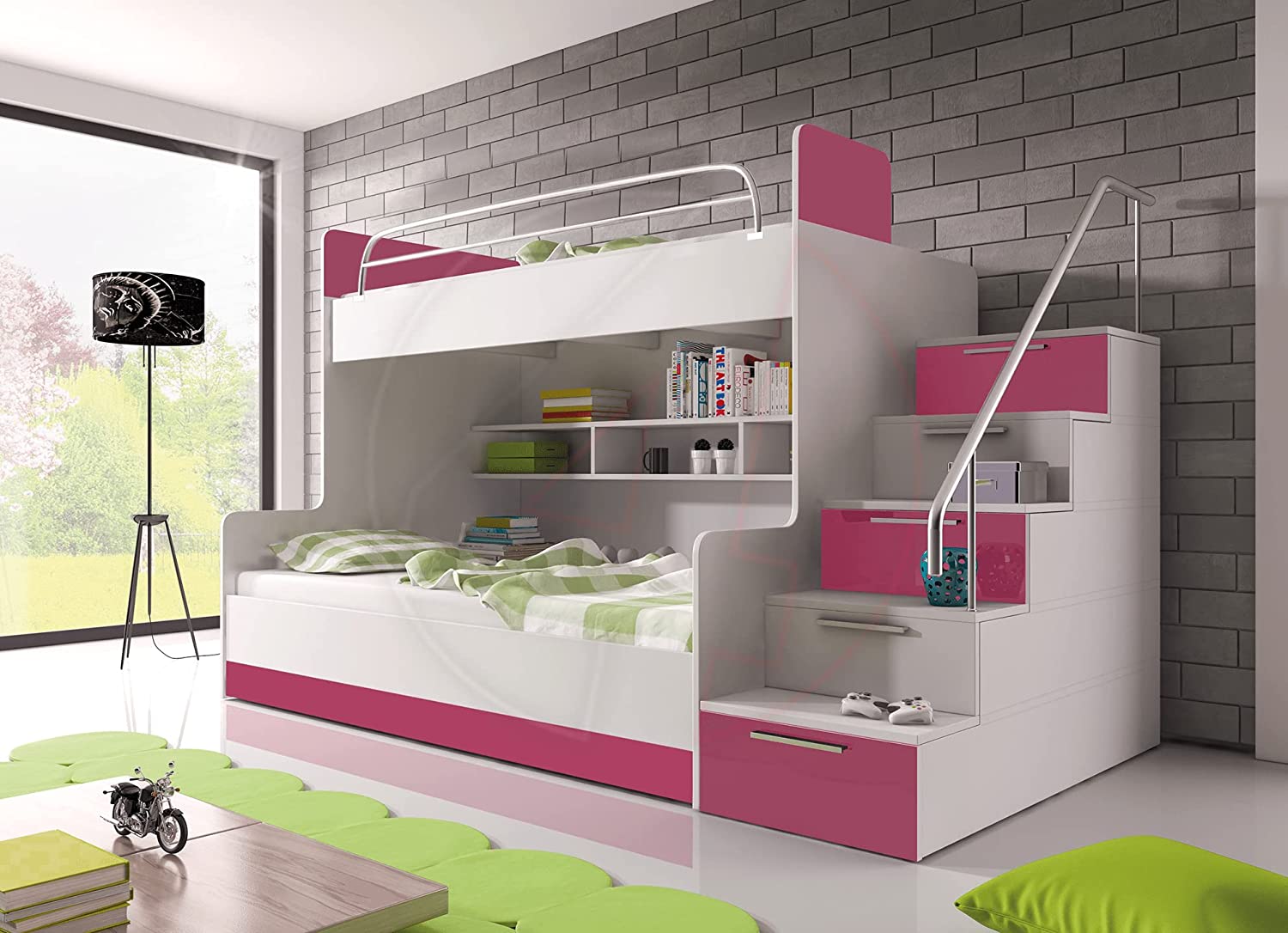 Bunk Bed Cabin Bed Storage High Sleeper Bed Mattresses Included