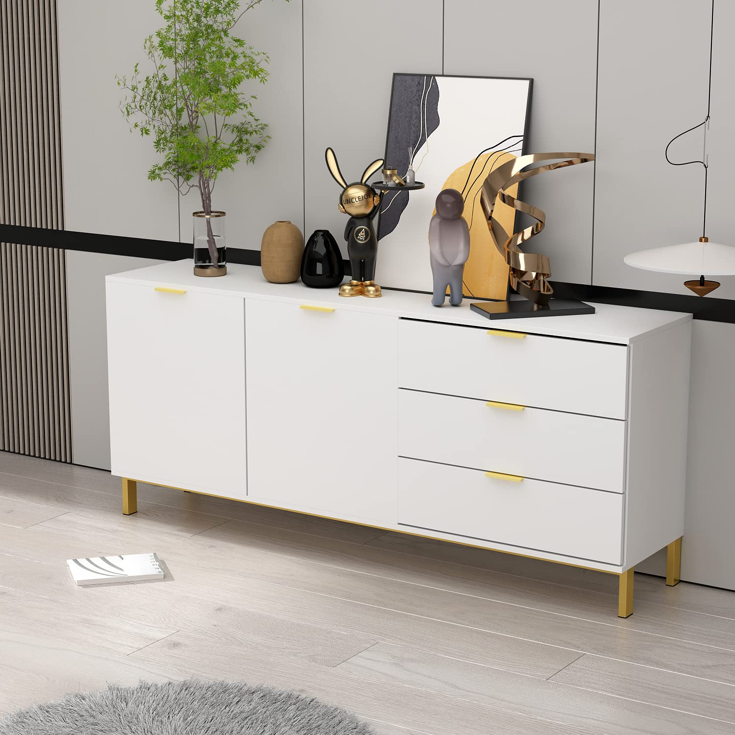 Buffet Drawers & 2 Doors Storage