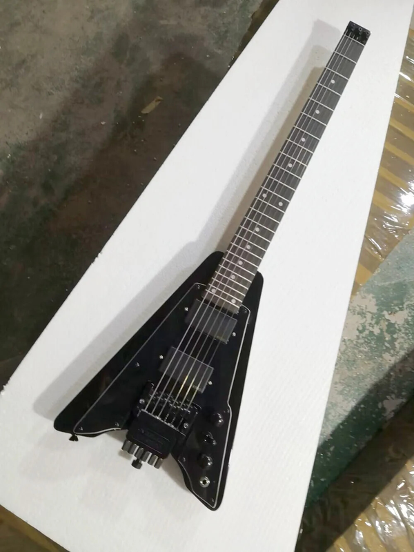 Headless 6 Strings Electric Guitar with Black Hardware, Rosewoodood Fretboard