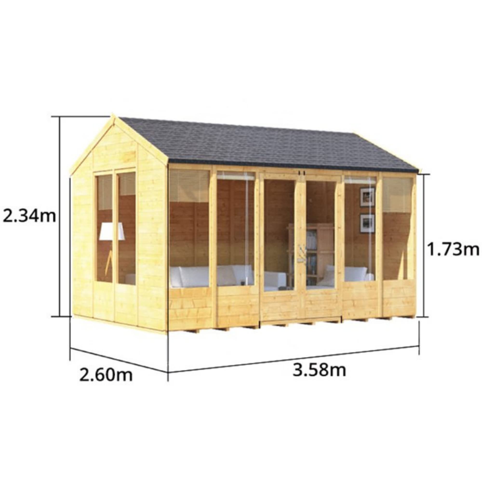 Summer House Log Cabin Wooden Summerhouses Garden Storage Shed