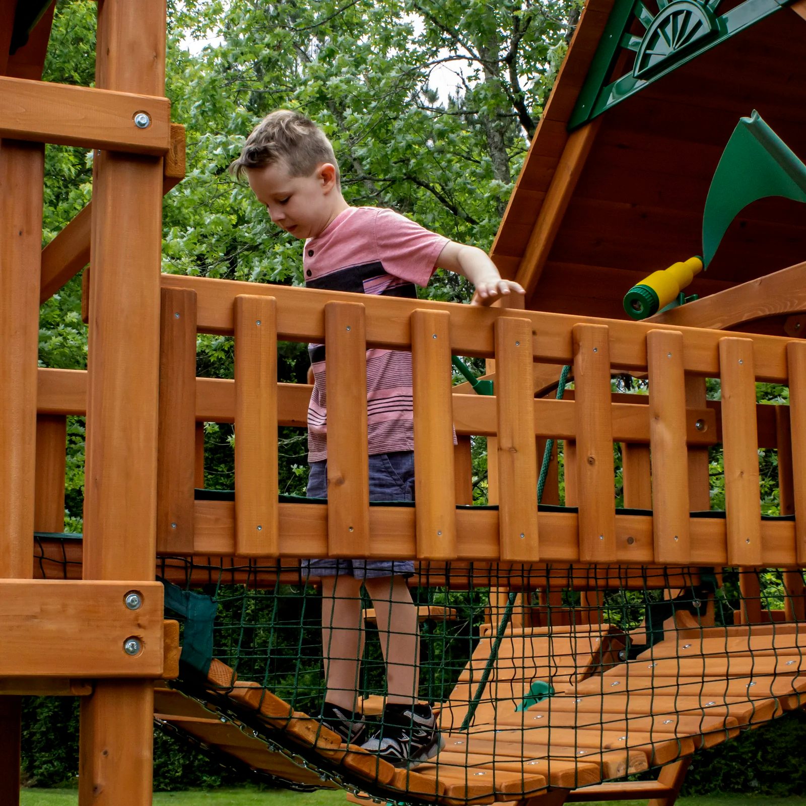 Treasure Trove I Swing Set with Wood Roof