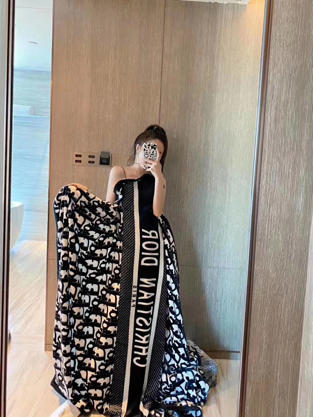 Dior Oblique Shawl Black and Navy product images