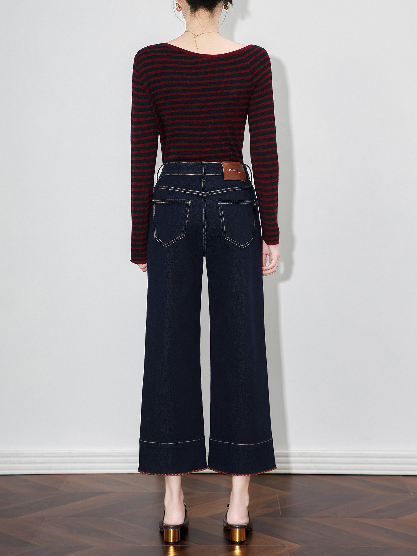 High Waist Straight Leg Jeans Women Loose Fit Slimming Small Size Wide Leg Pants Casual Sle Nine Points