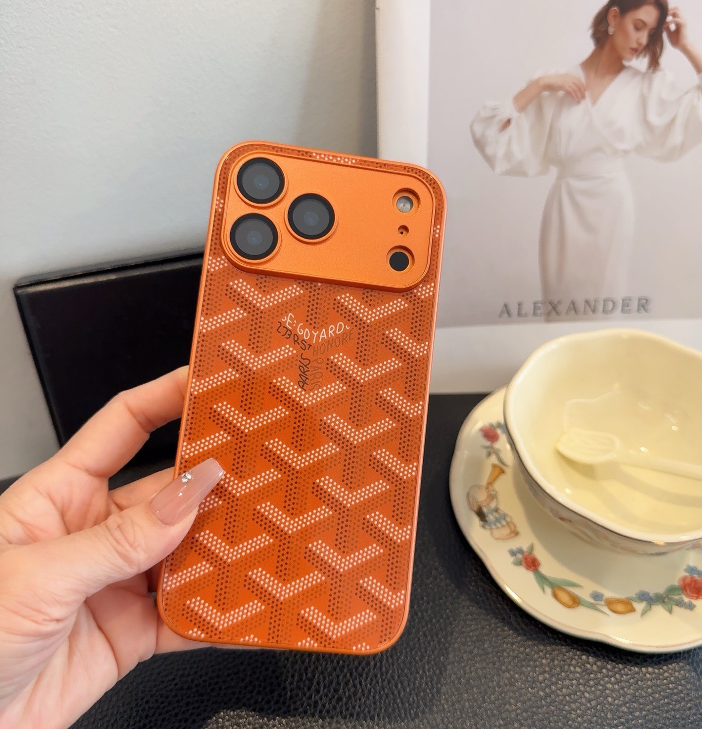 Goyard Classic Monogram Full Coverage Lens Frame Ultra Slim Luxury Phone Case