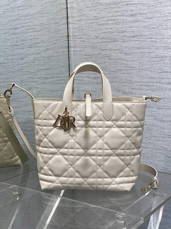Dior Toujours Vertical Tote Bag Medium Ivory