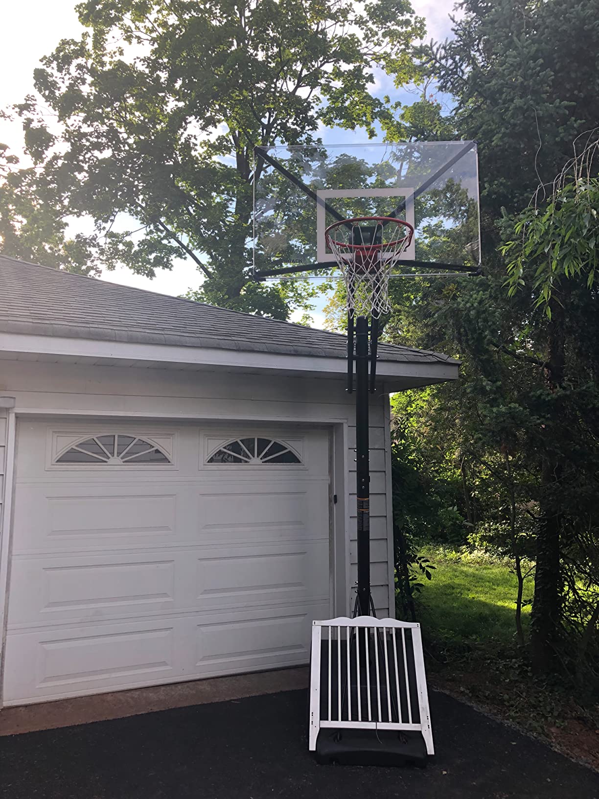 Portable Height-Adjustable Basketball Hoop - Easy Lift & Roll