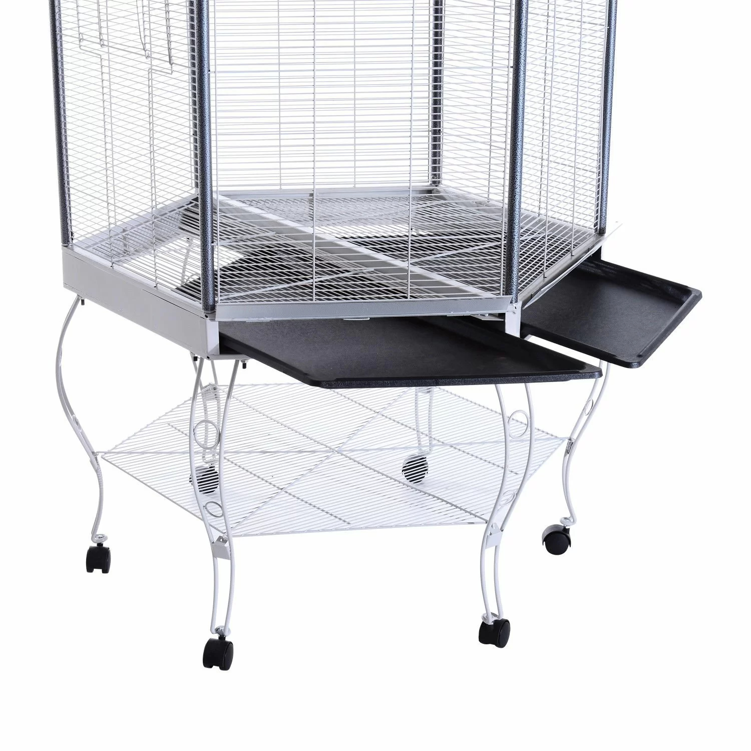 Franconia 79'' Iron Pointed Top Flight Cage with Wheels