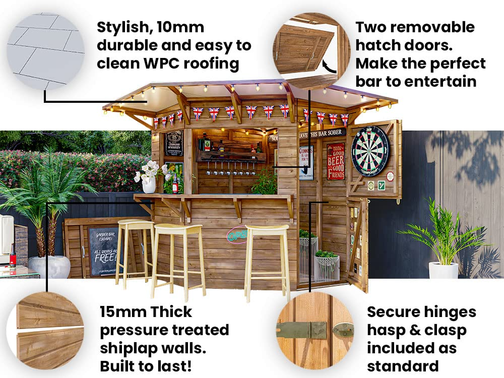 Outdoor Bar Shed - The Hangover Corner Garden Bar | 2x2 m