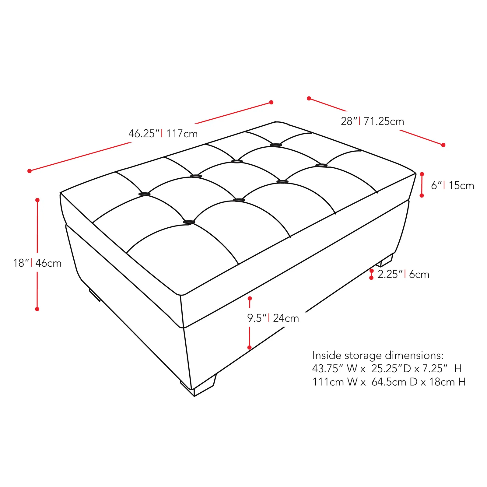 Lacour Upholstered Storage Ottoman