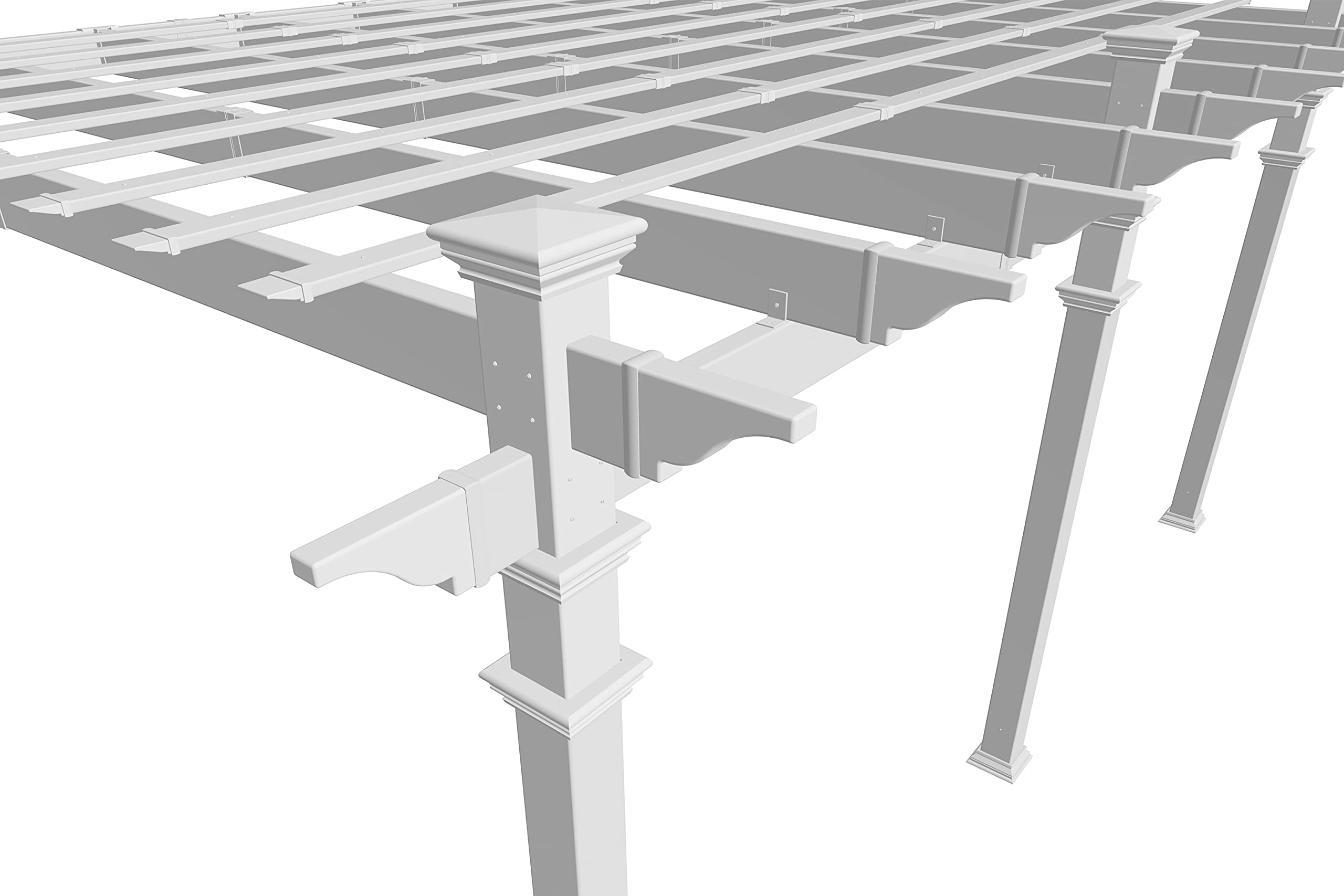 Valencia 12' x 16' Attached Vinyl Pergola