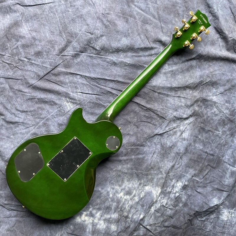 Green LP Electric Guitar Solid Black Rosewood Fretboard Gold Hardware Top