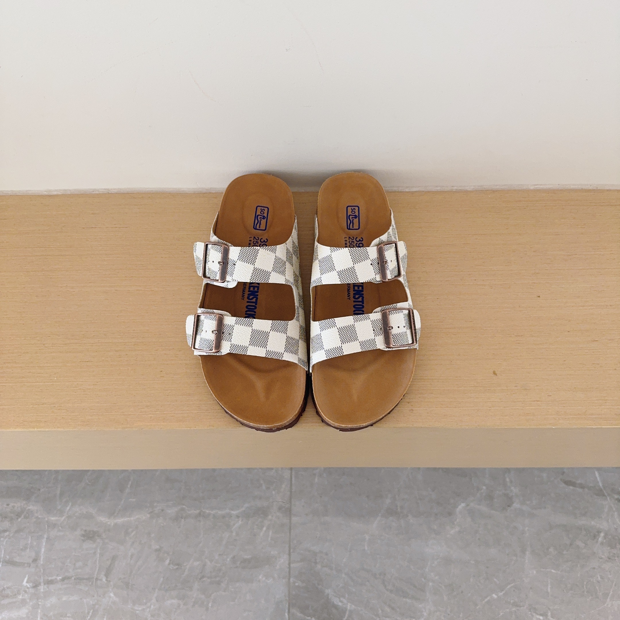 UGG Kids Checkerboard Birken-Style Two-Strap Sandals Adult And Kids
