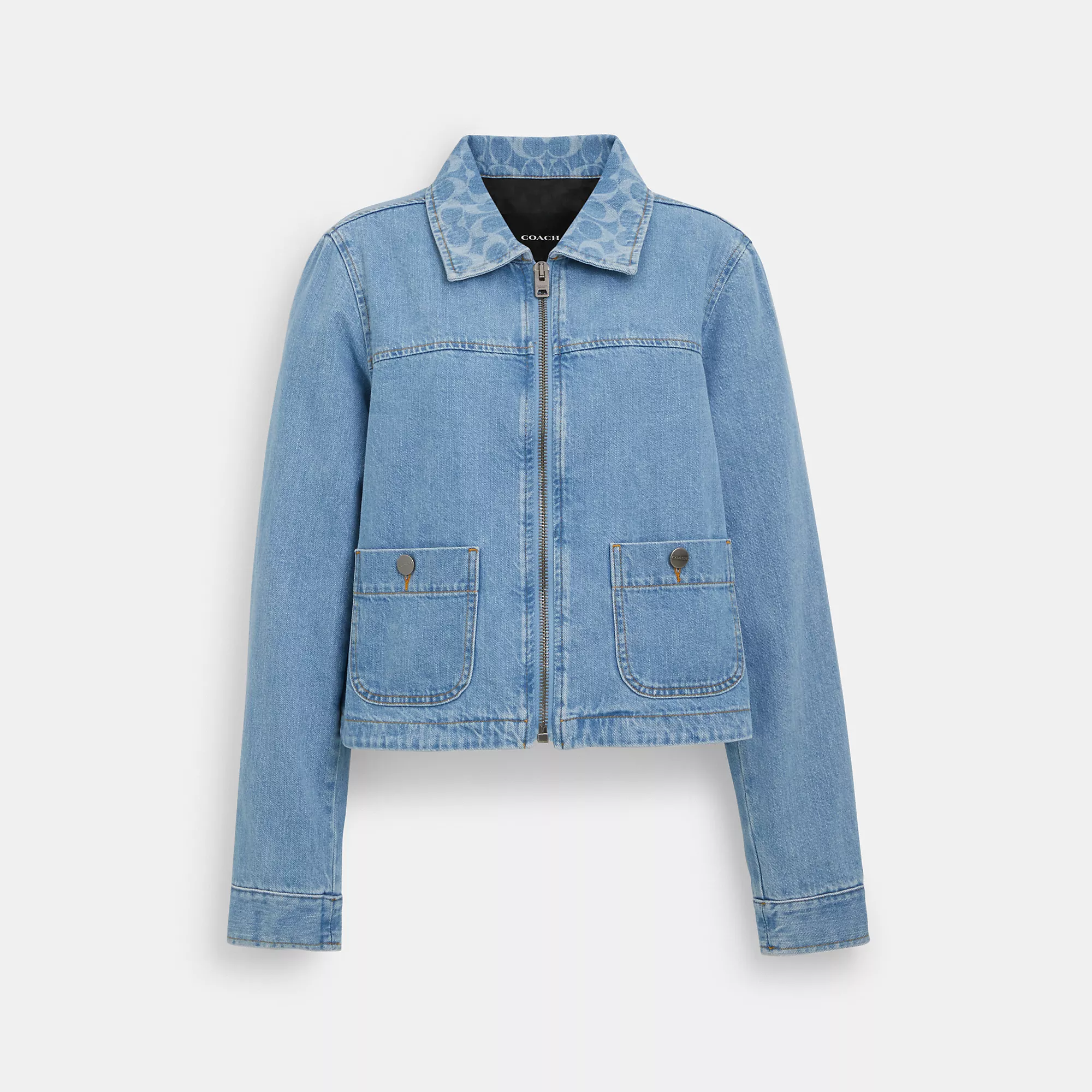 Outlet Zip Denim Jacket