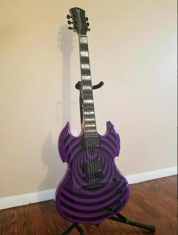 Wylde Audio Purple Barbarian Black Bullseye SG Electric Guitar Large Block Inlay