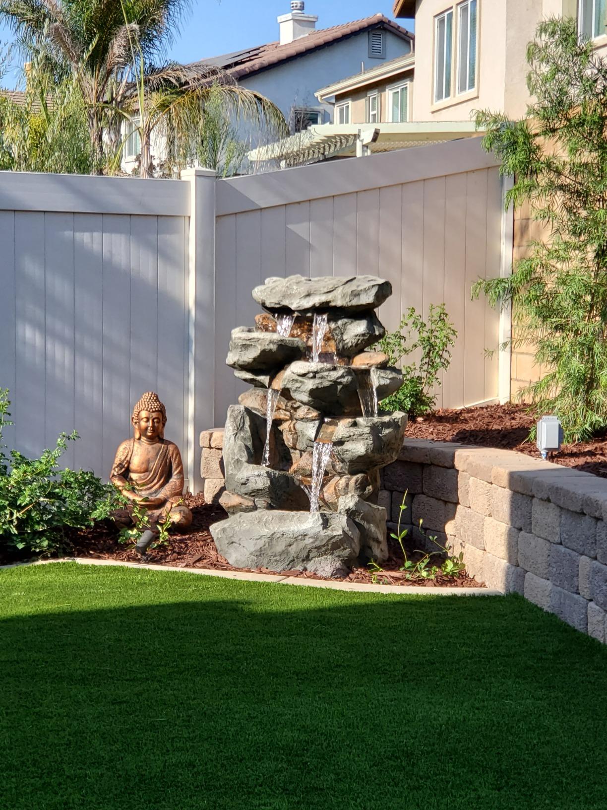 Rainforest Rock Tiered LED Lights Floor Fountain