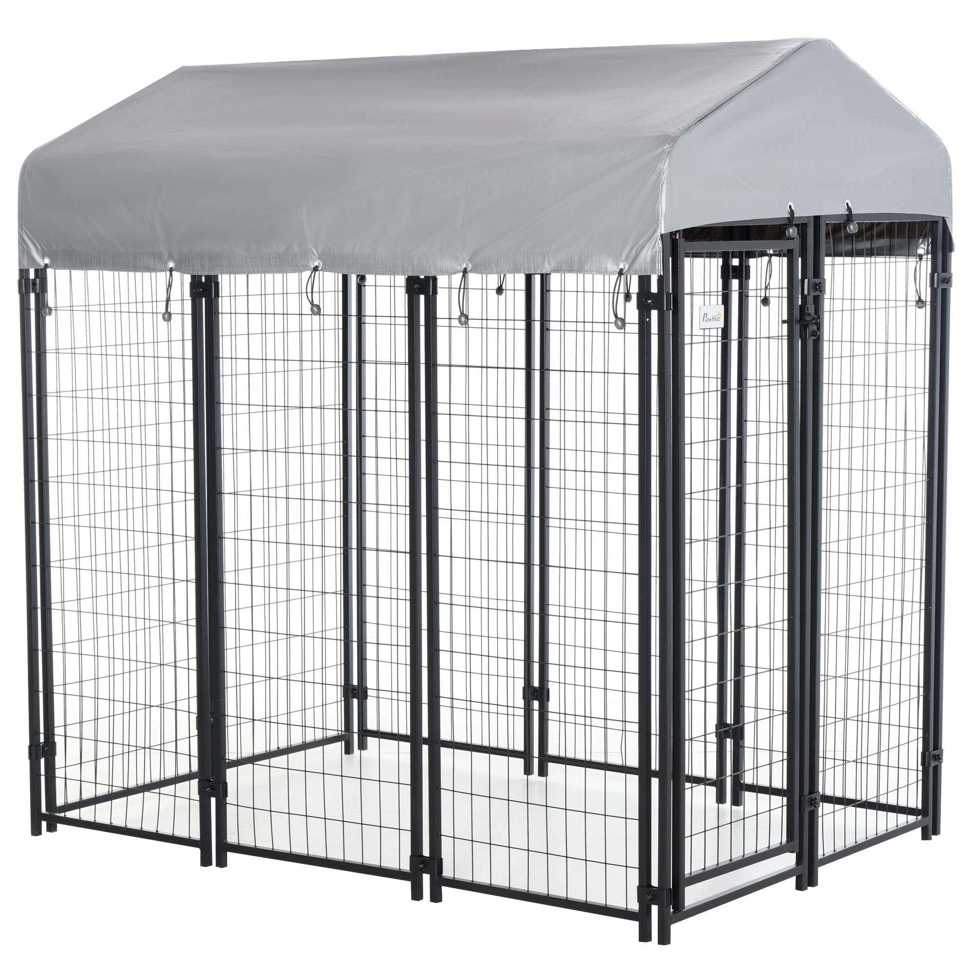 Dog Kennel Steel Fence with UV-Resistant Cloth Roof