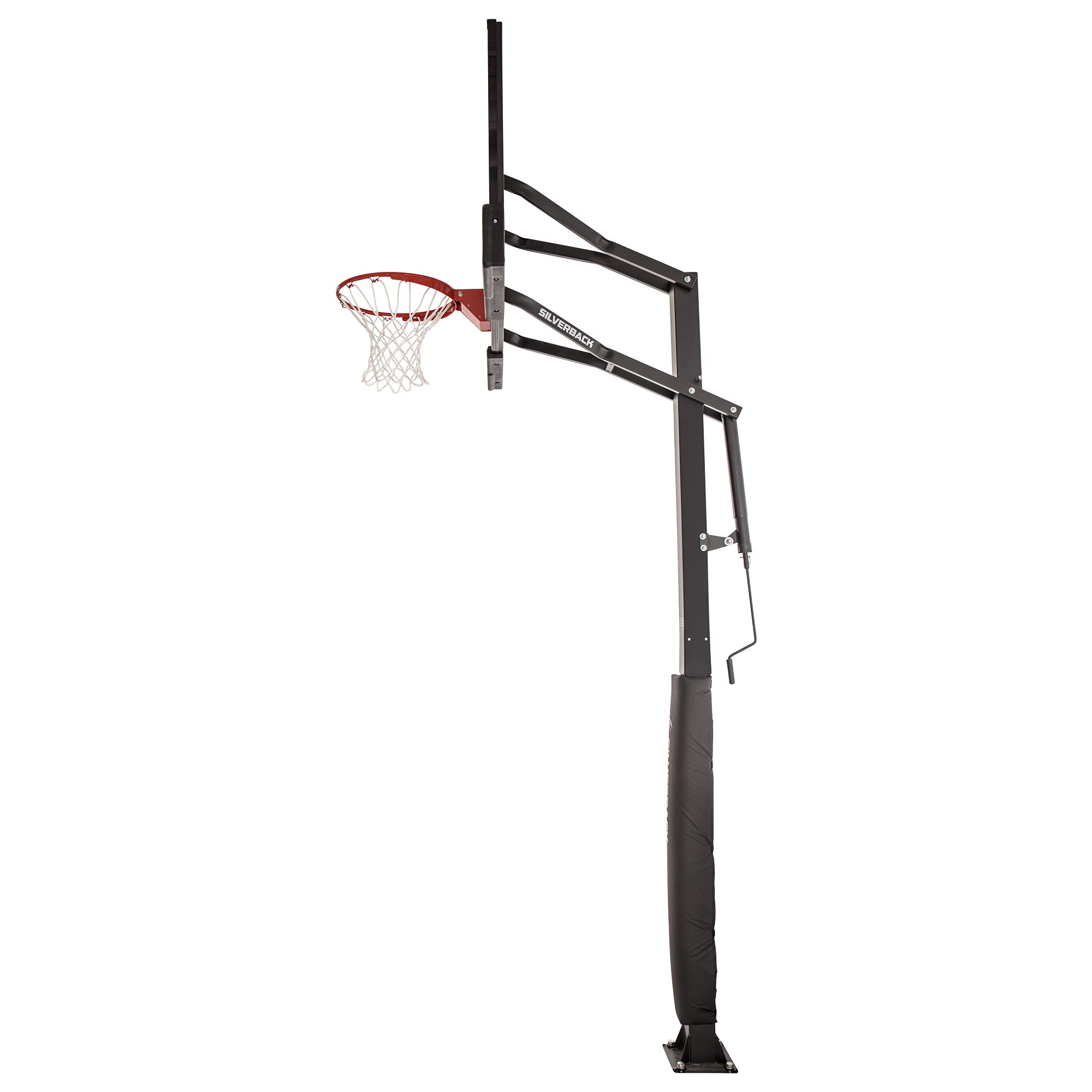 Ground Basketball Hoop with Adjustable-Height Tempered Glass