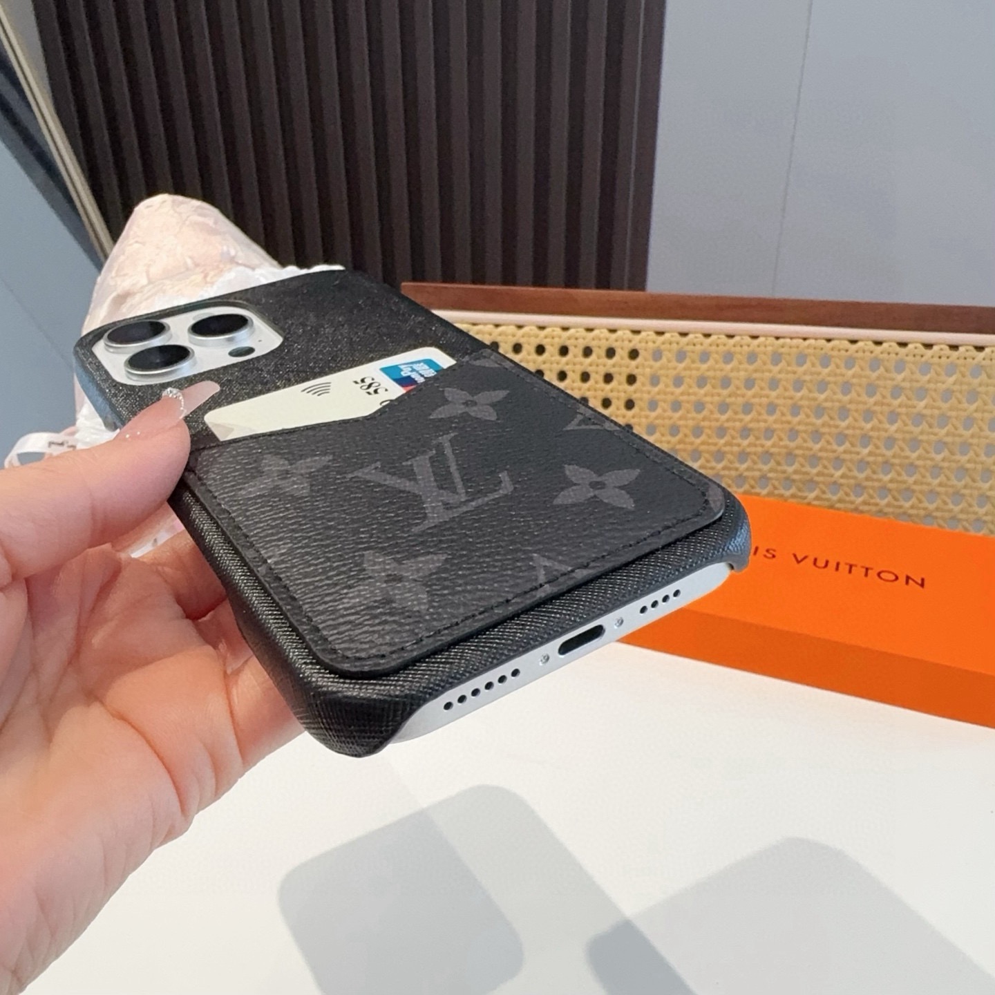 LV Classic Monogram Card Slot Phone Case