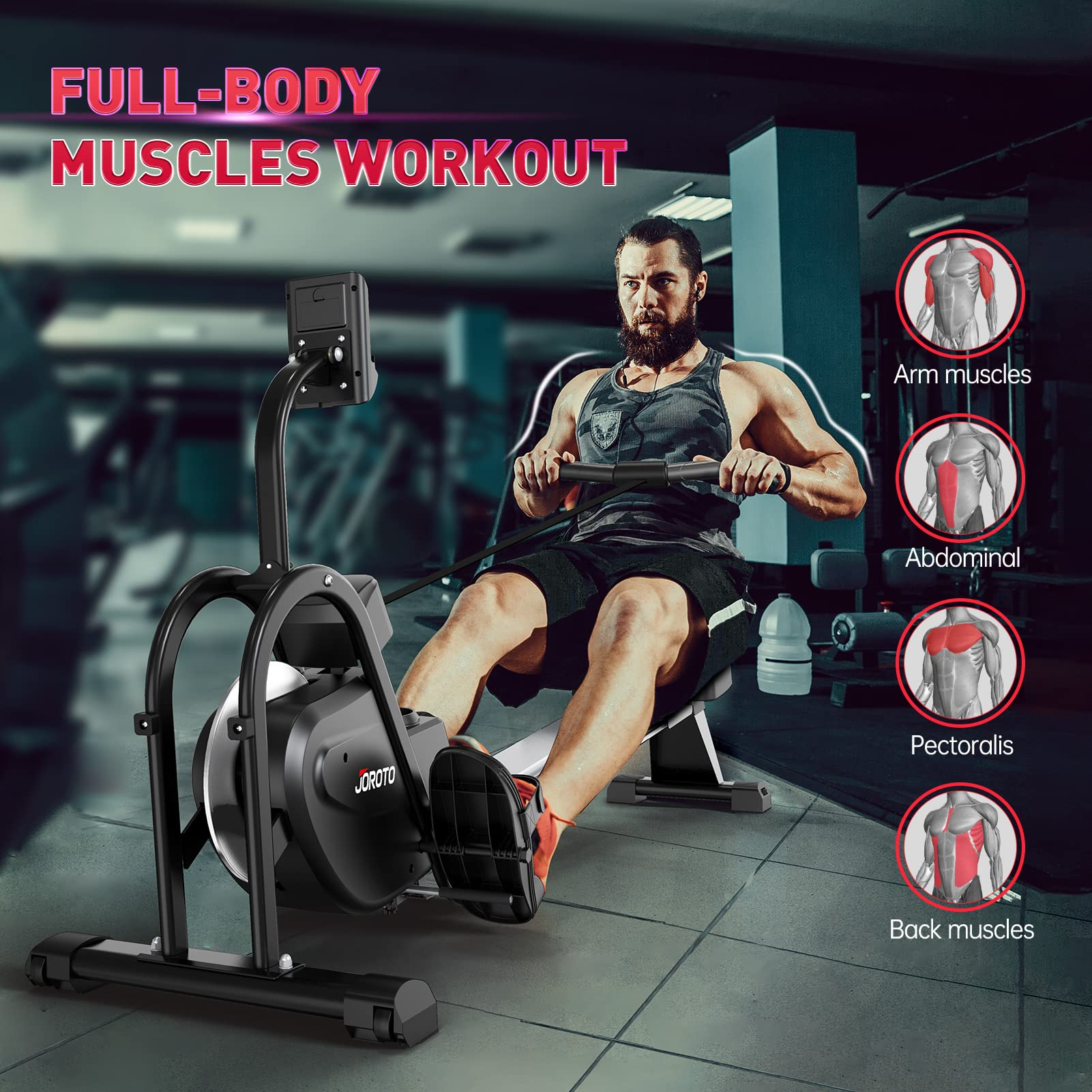 Magnetic Rower Rowing Machine with LCD Display 300LB Weight