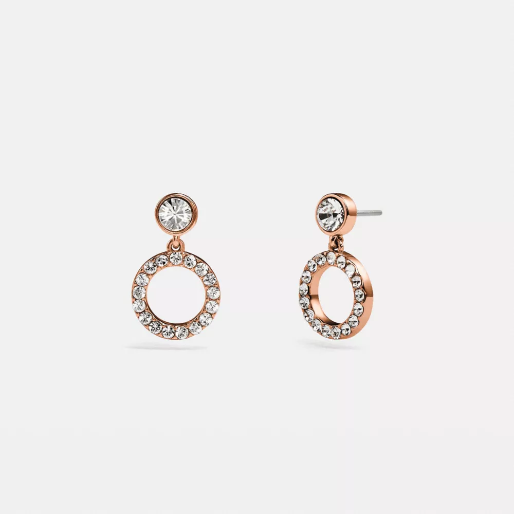 COAthtCH Halo Pave Drop Stud Earrings