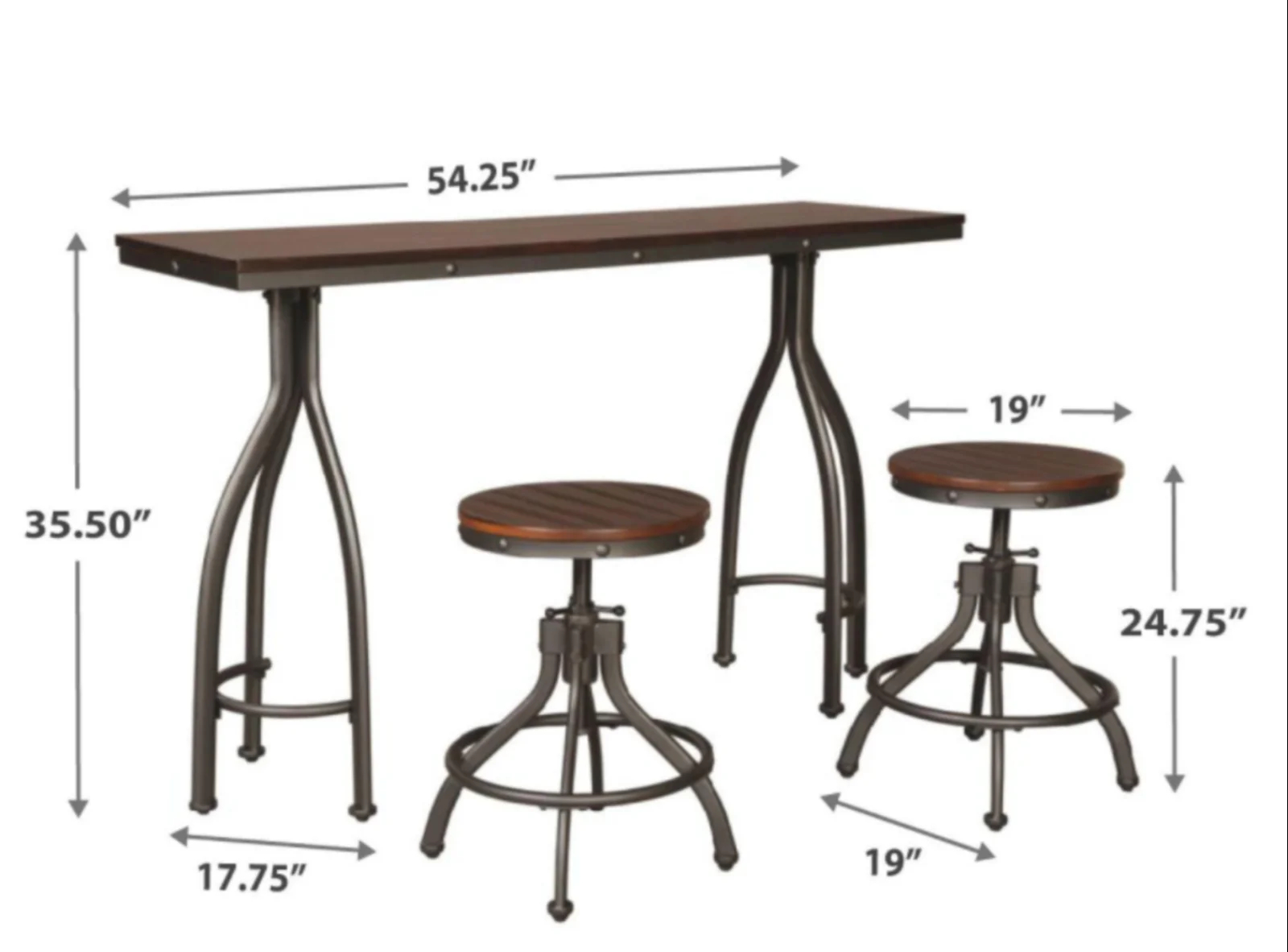 Keaka 2 - Person Counter Height Dining Set
