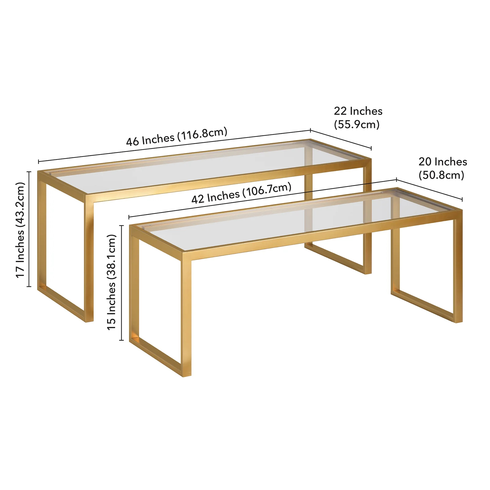 Ogrady Sled 2 Piece Nesting Tables
