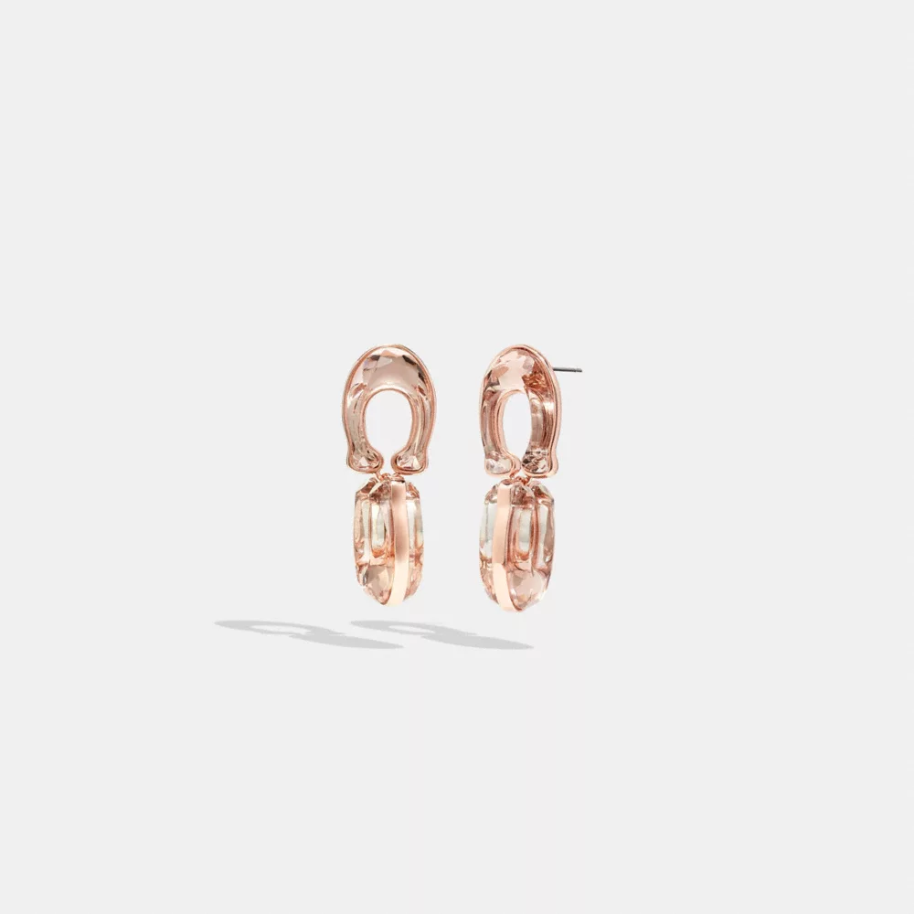 COAthtCH Faceted Crystal Signature Double Drop Earrings