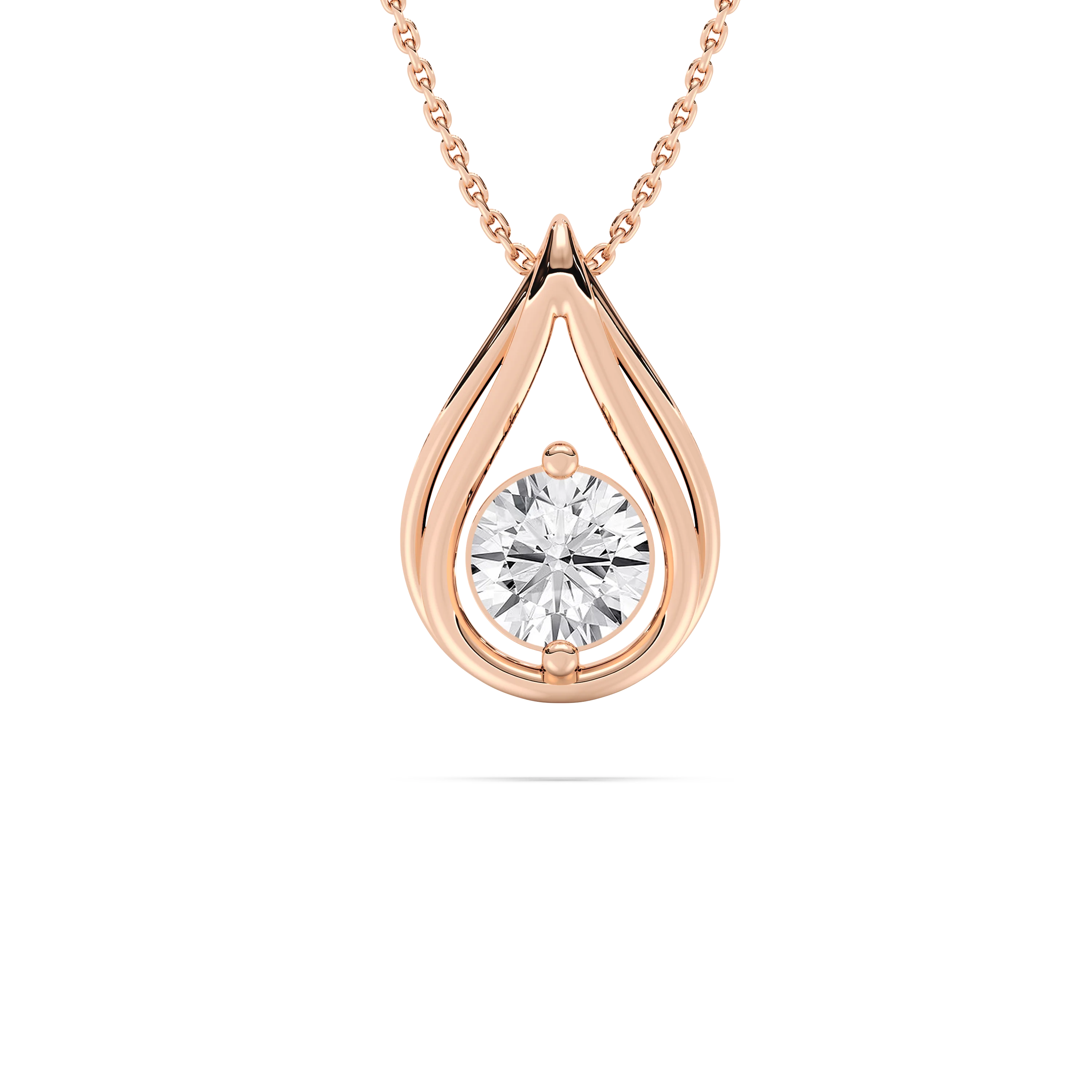 1 ctw Round Lab Grown Diamond Teardrop Pendant  - 18 Inches