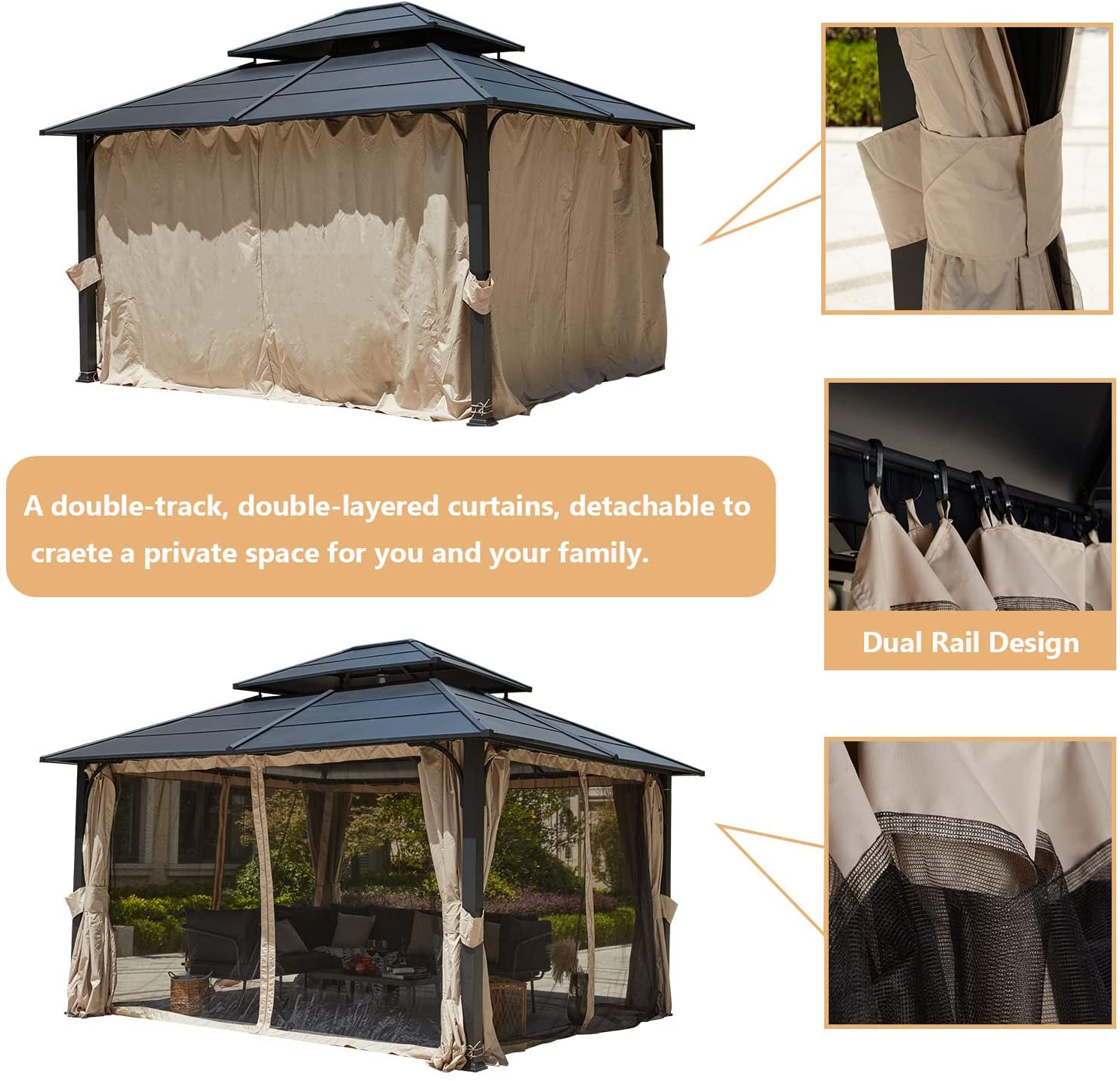 12' x 14' Hard Top Gazebo