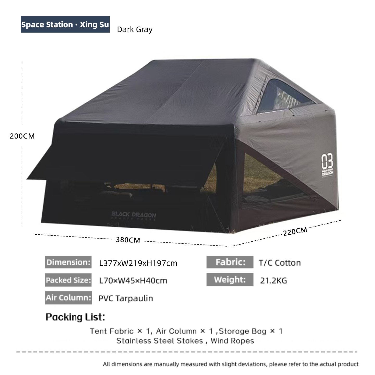BLACK DRAGON 02 Tianhe 03 Xingsu Space Station Camping Tent Inflatable Tent