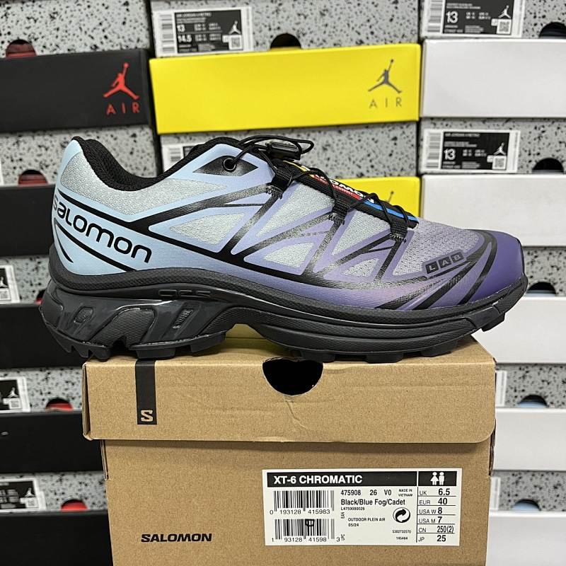 Salomon XT-6 Black Gray Blue Sneakers
