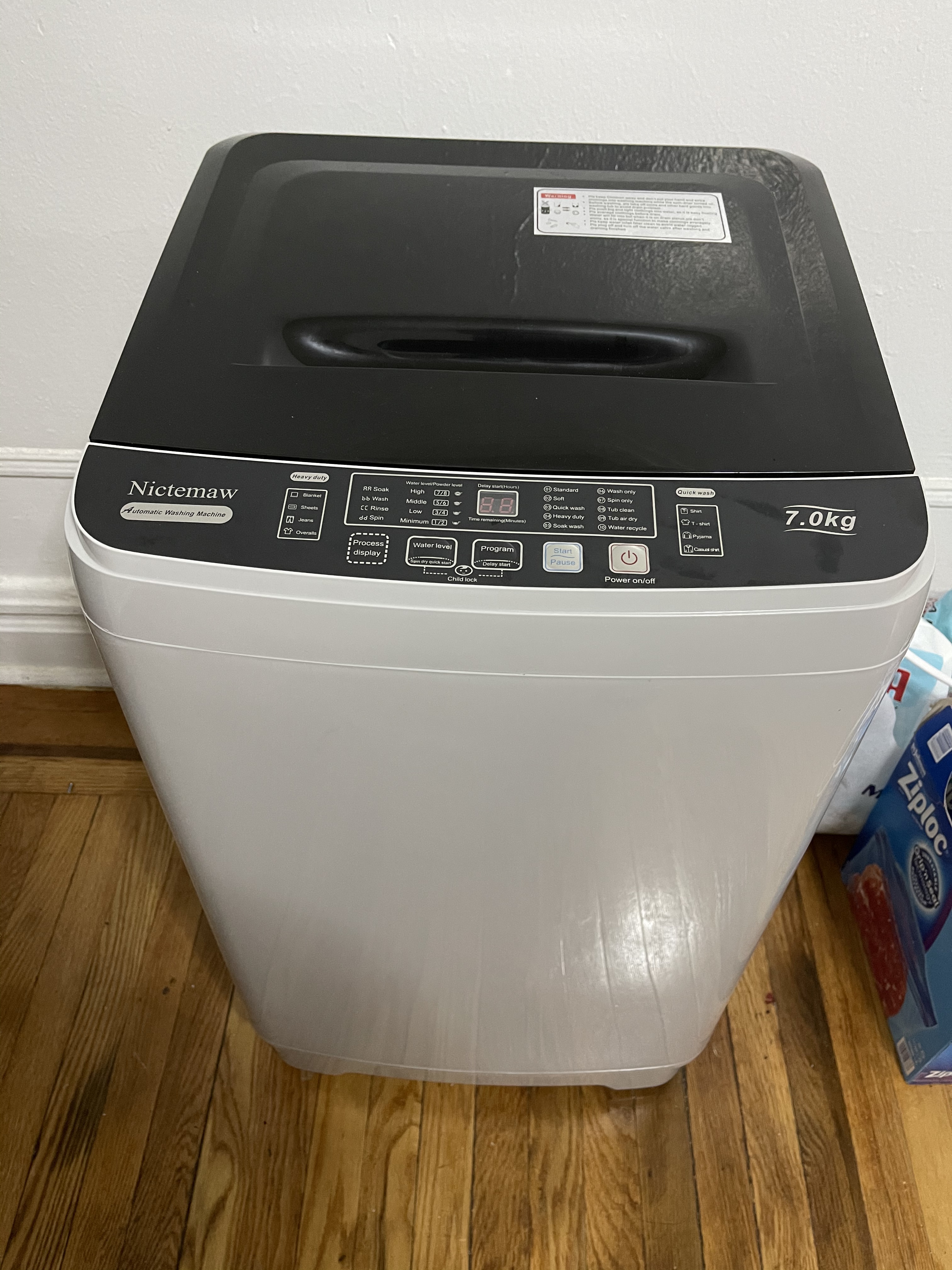 Portable Washer Nictemaw 17.8Lbs Capacity Full-Automatic Washer