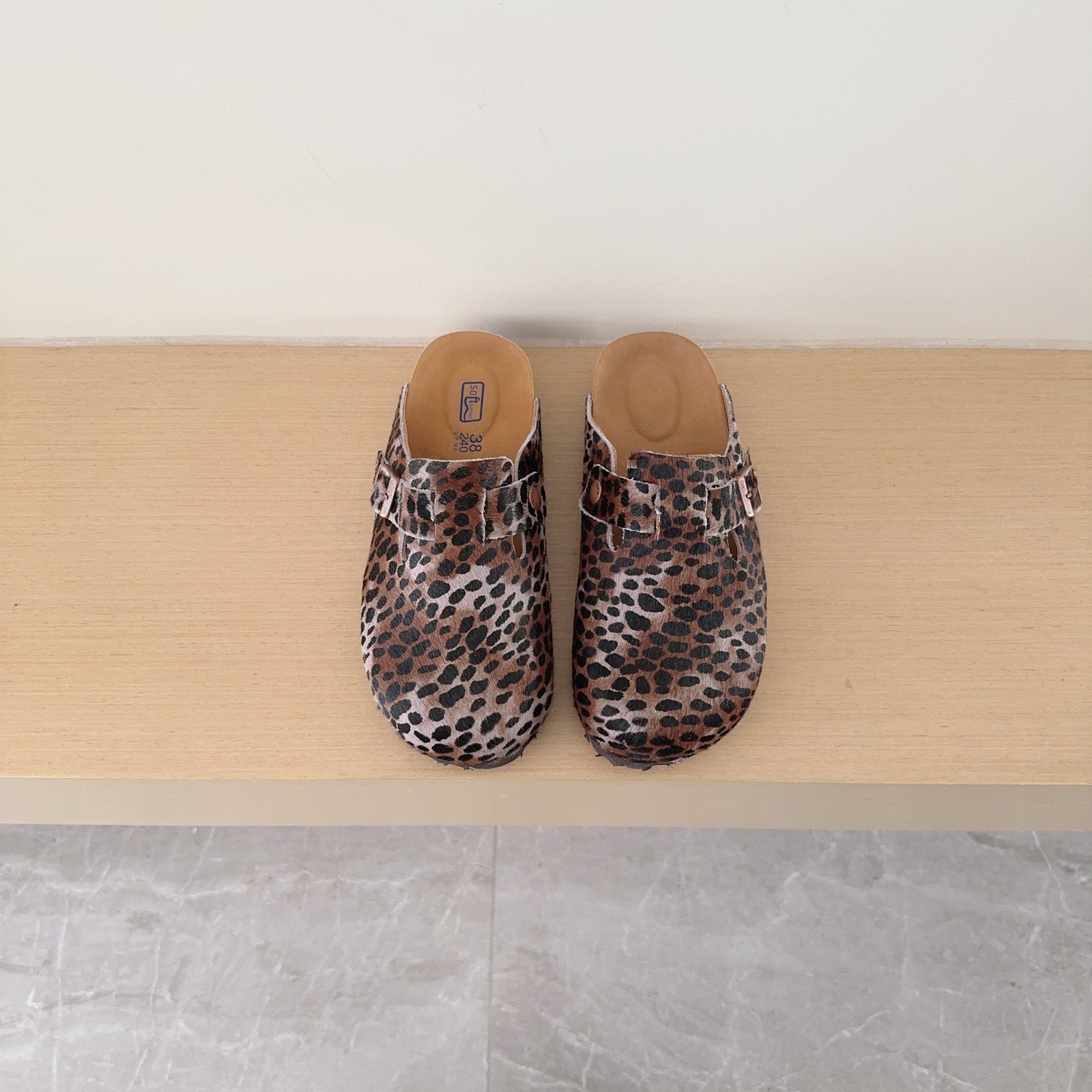 Leopard Print Birken-Style Clogs