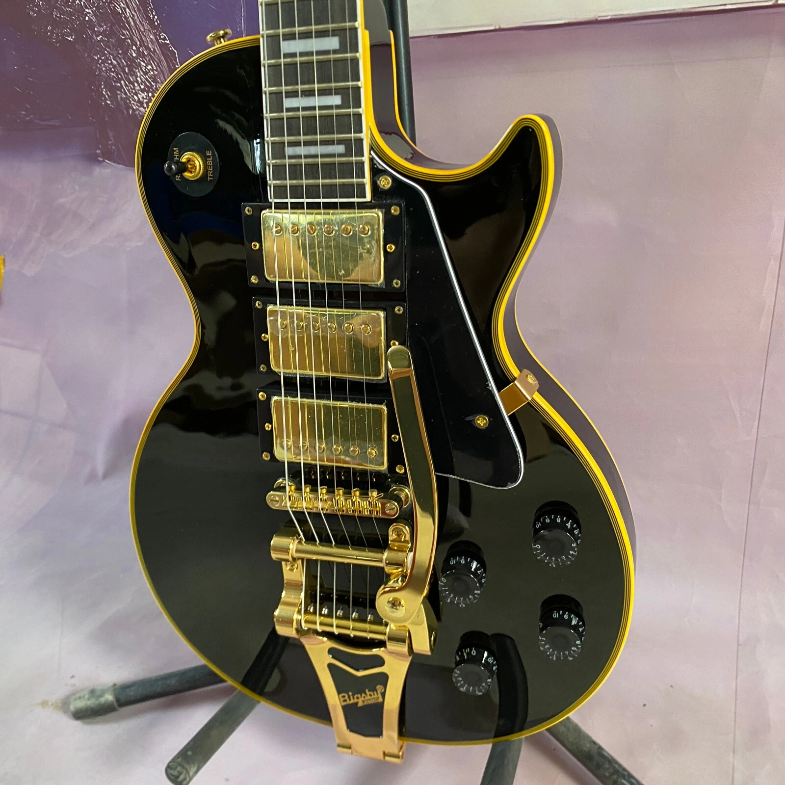 Black Beauty Electric Guitar JazzSolid Mahogany in Stock