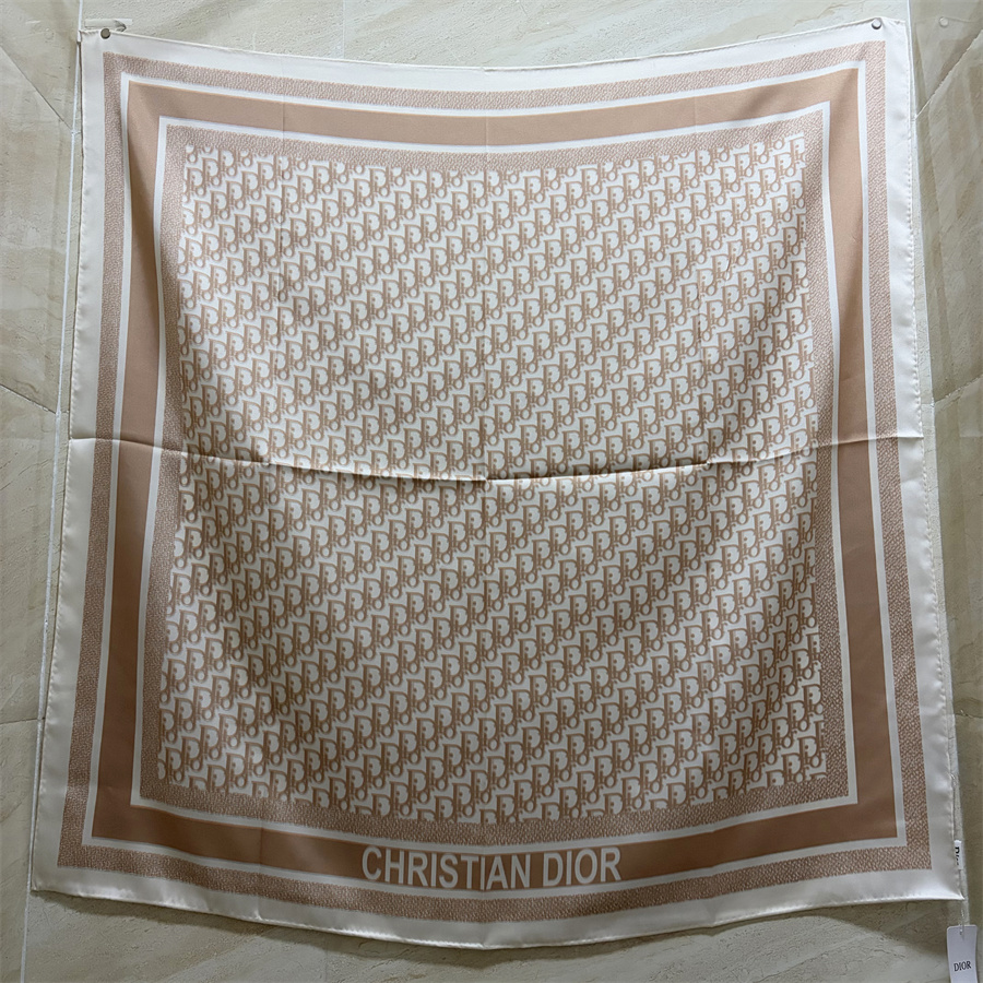Dior Oblique Square Scarf Beige and Burgundy 88.5 x 88.5 cm product images