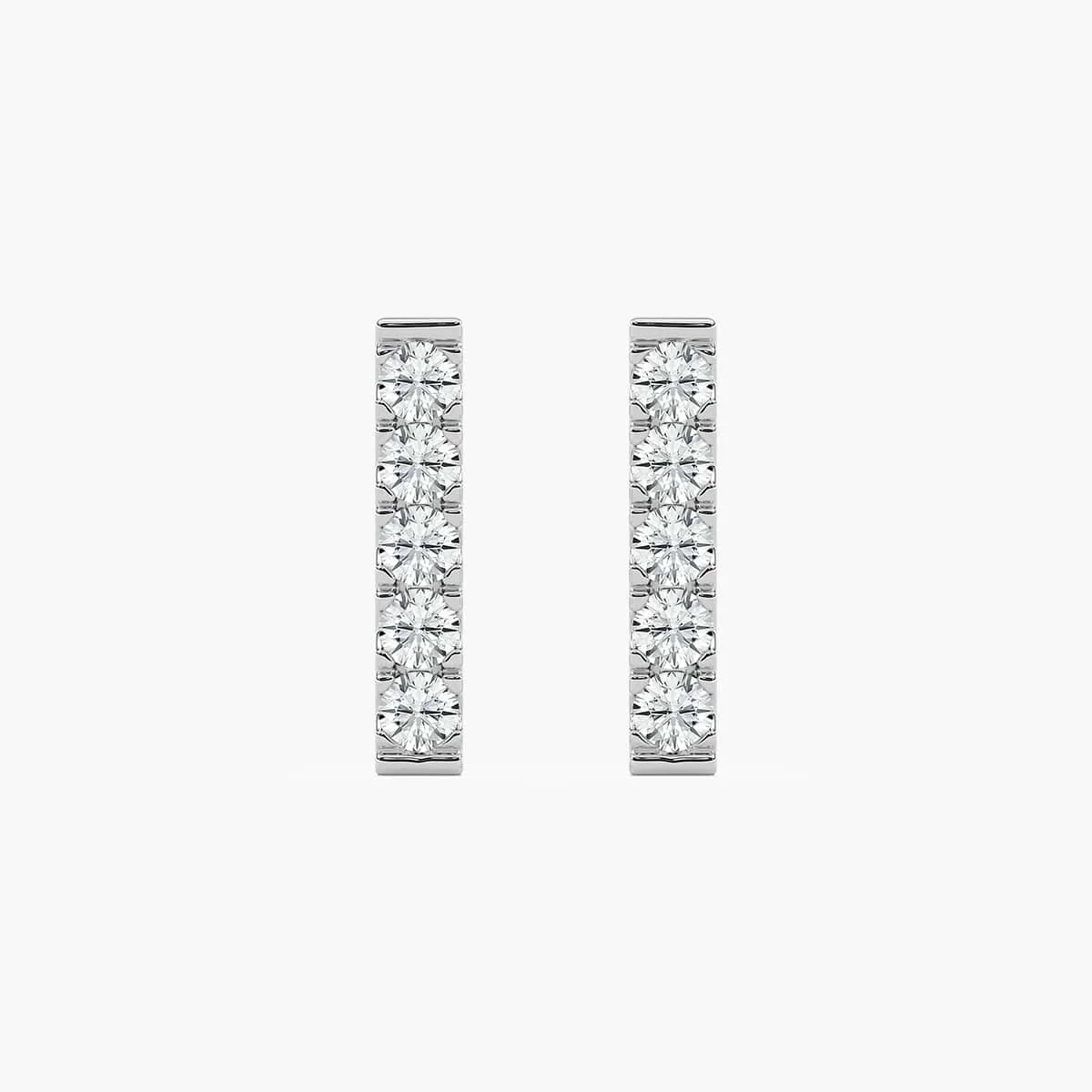 1/2 ctw Round Lab Grown Diamond Single Row Stud Earrings