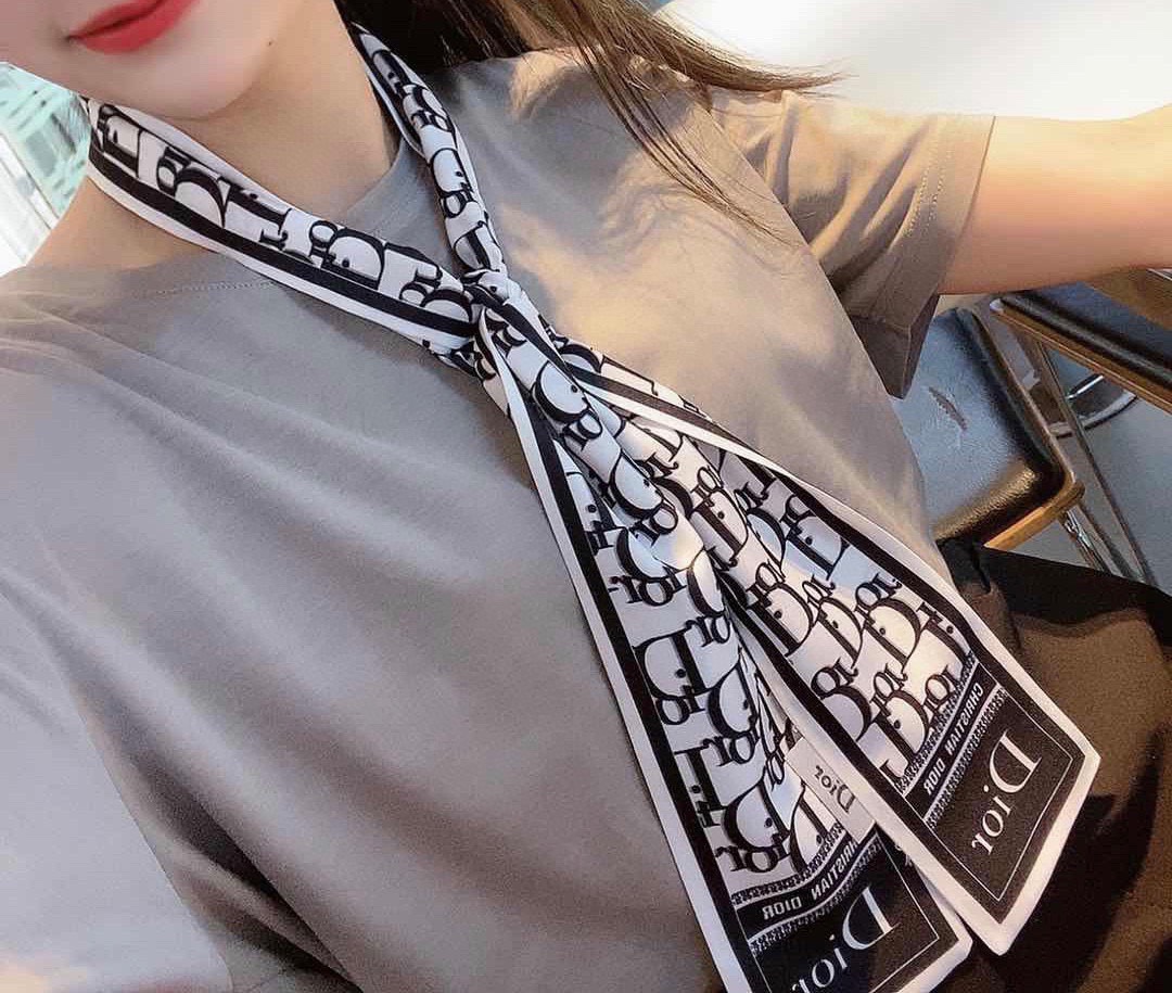 Dior Oblique Mitzah Scarf Black and Navy product images