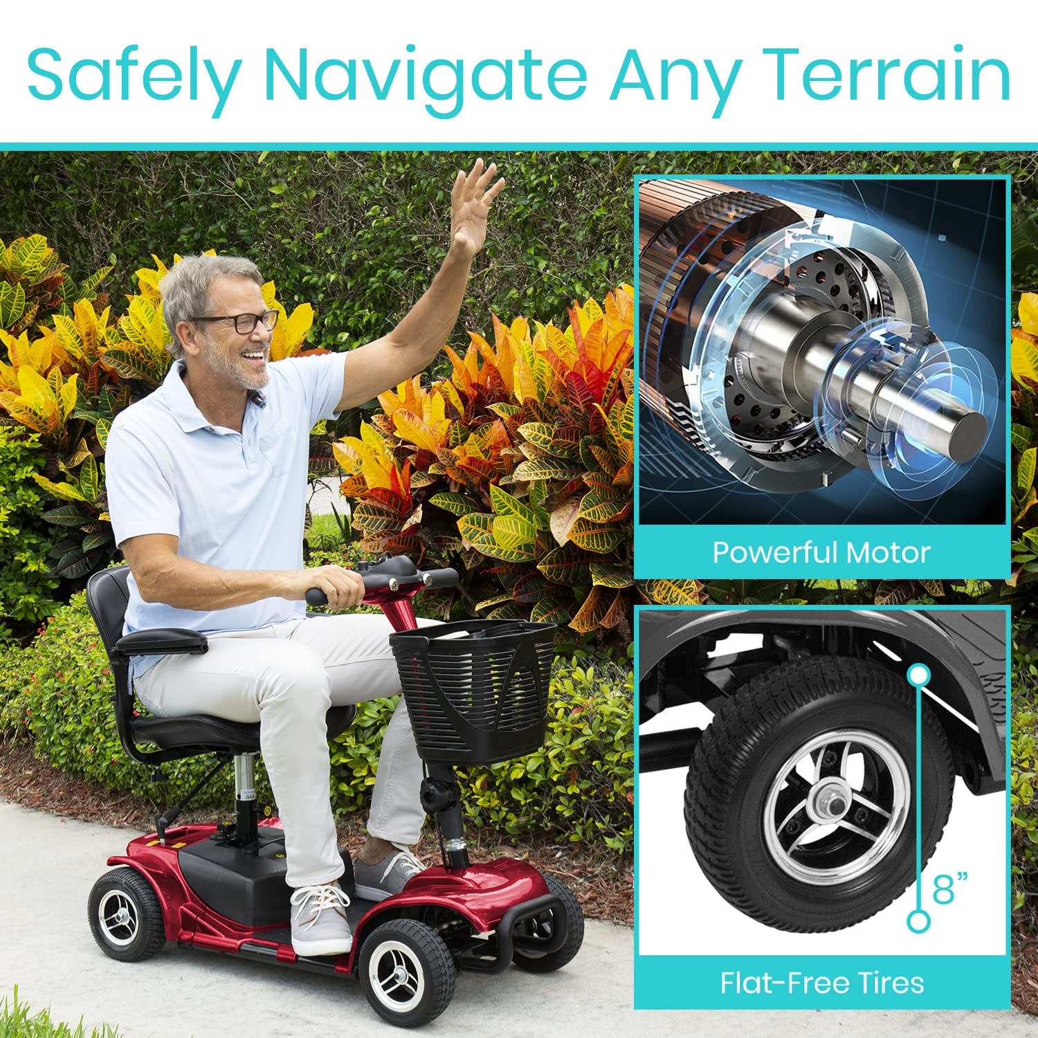Vive 4 Wheel Mobility Scooter - Electric Powered Wheelchair