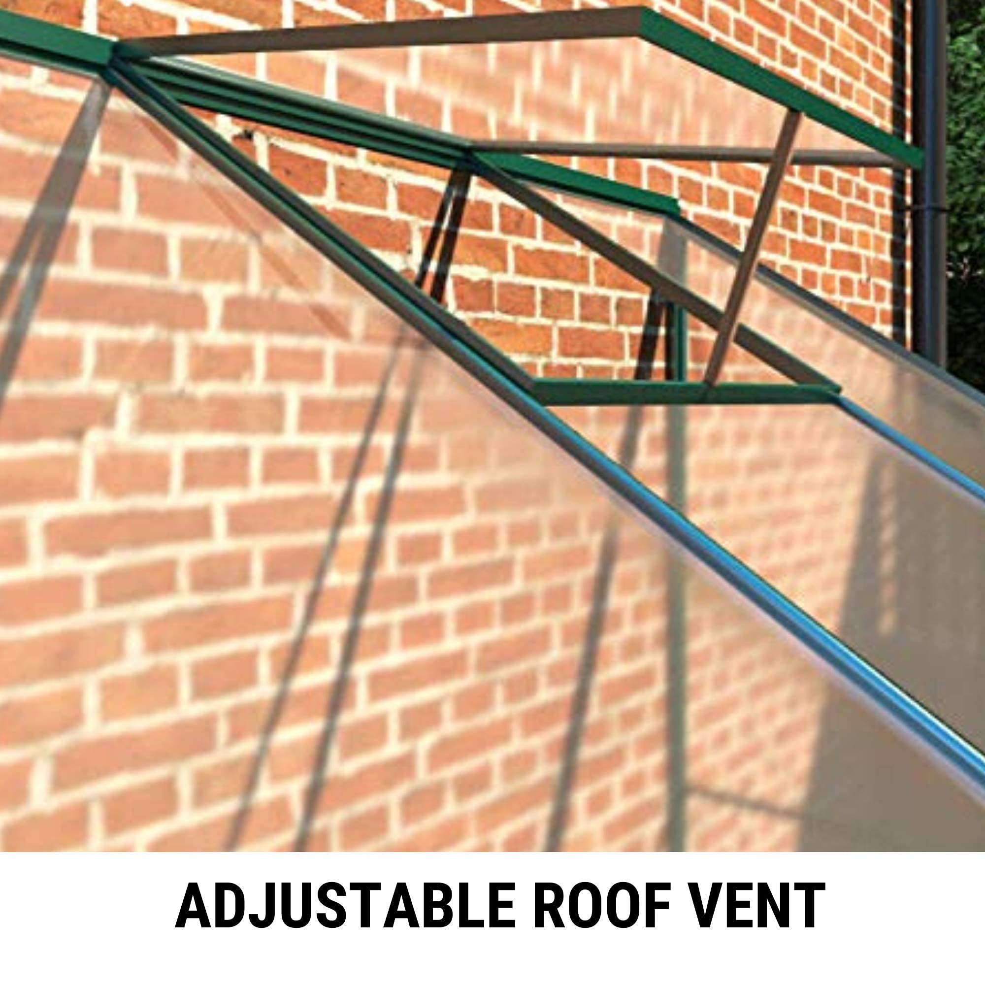 Polycarbonate Aluminium Metal Frame Lean-To Greenhouse Green
