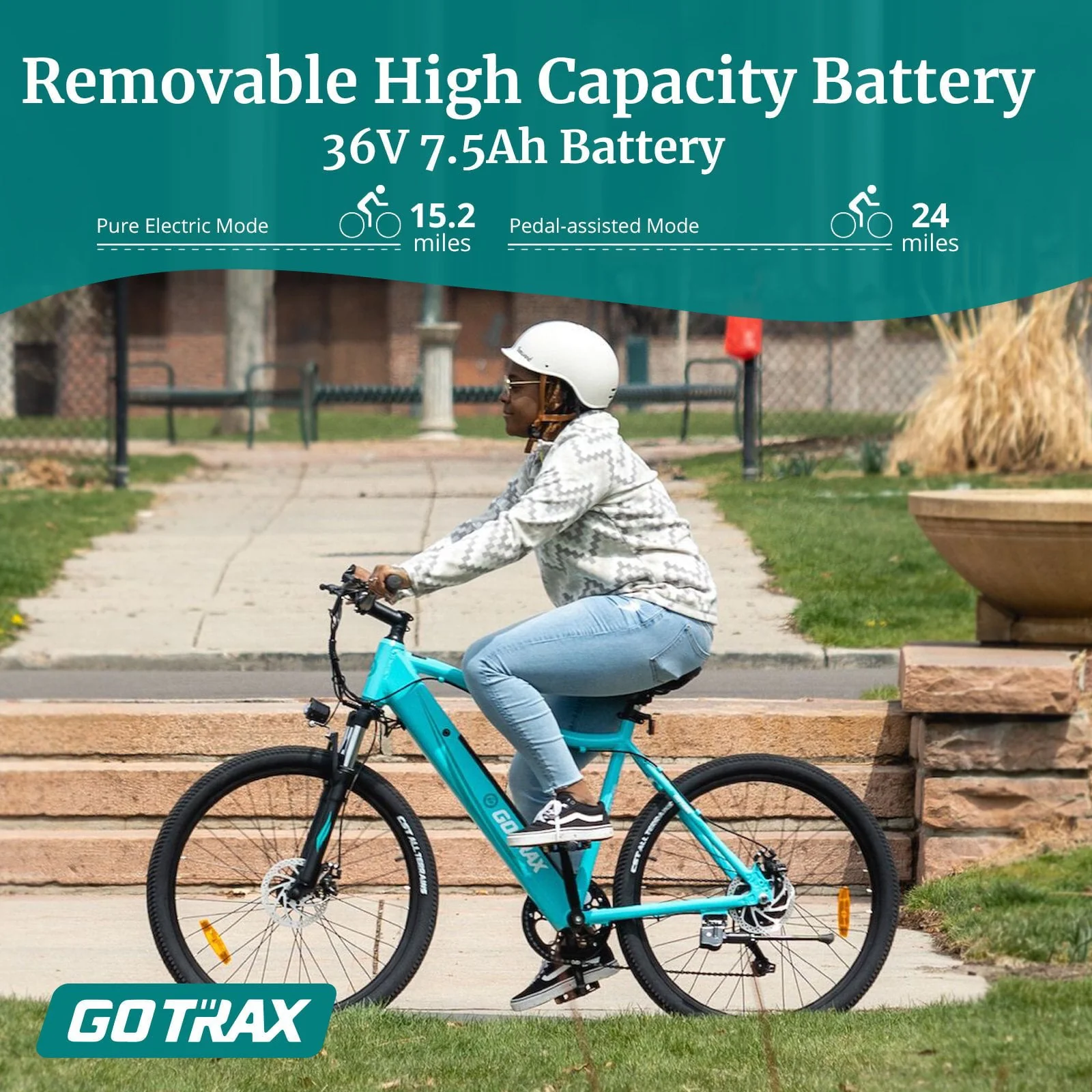 GOTRAX 26in Electric Mountain Bike, 350W, Black