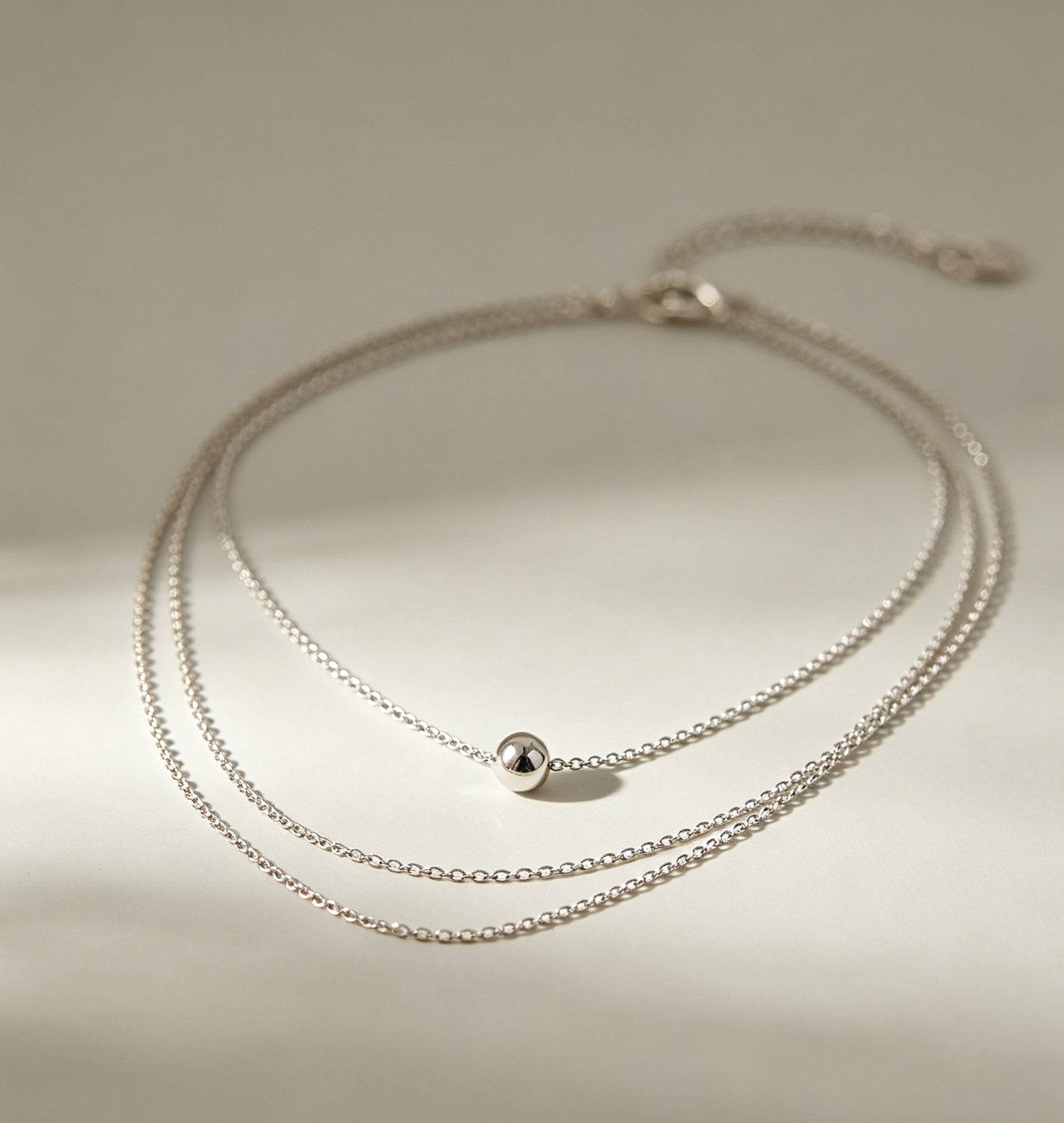 Double Layered Silver Chain