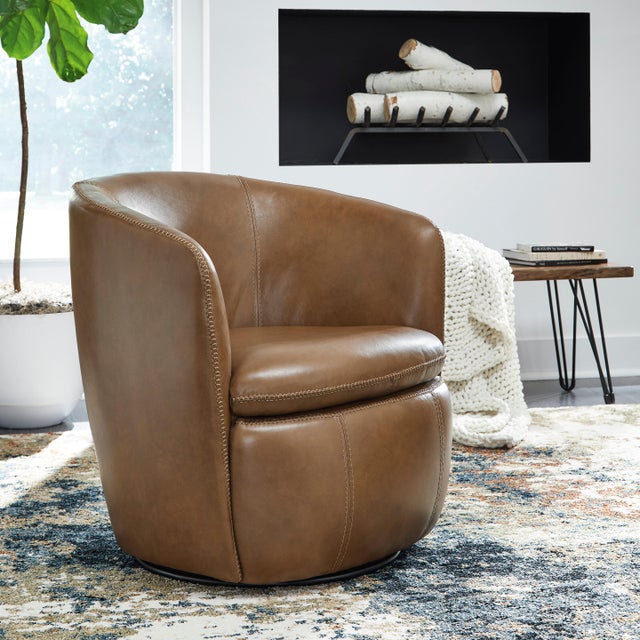 Kierreys Leather Swivel Chair