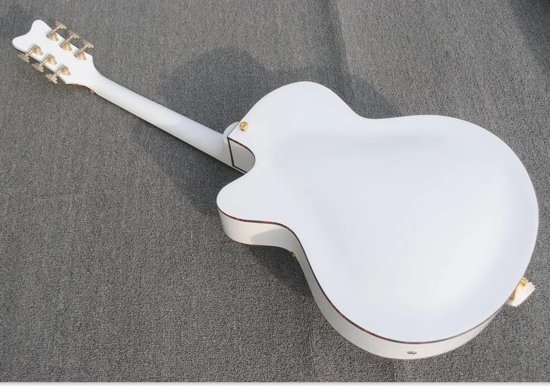 White G6120 Semi Hollow Body Jazz Electric Guitar Imperial Tuners,Double F Holes