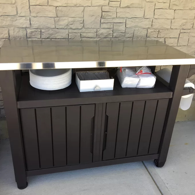 Arrilla Winston Porter Bar Cart Made of Durable Wood-look Resin