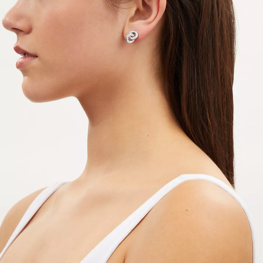 COAthtCH Open Circle Linked Drop Earrings