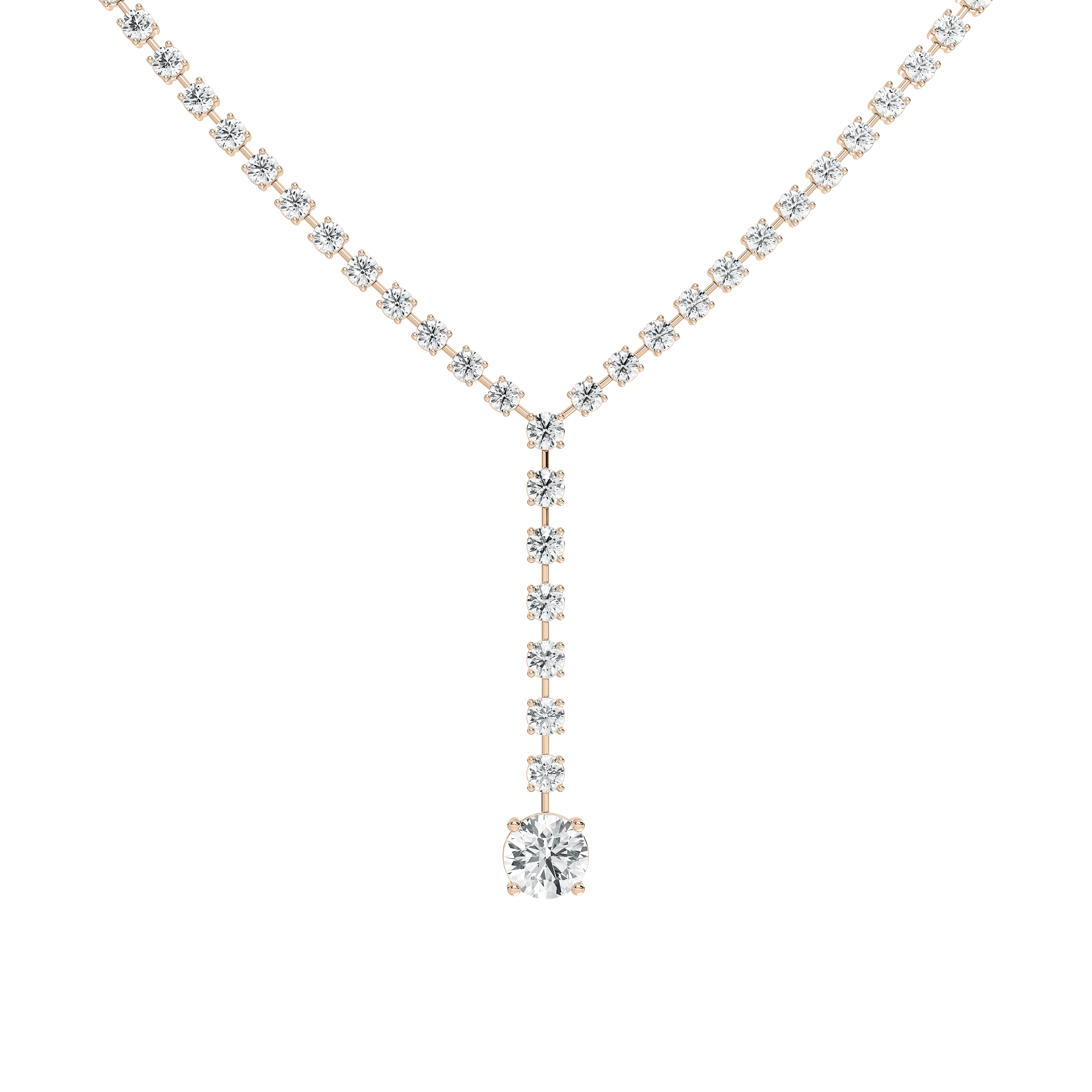 18 ⁷/₈ ctw Round Lab Grown Diamond Solitaire Drop Tennis Necklace - 18 Inches - Signature Collection