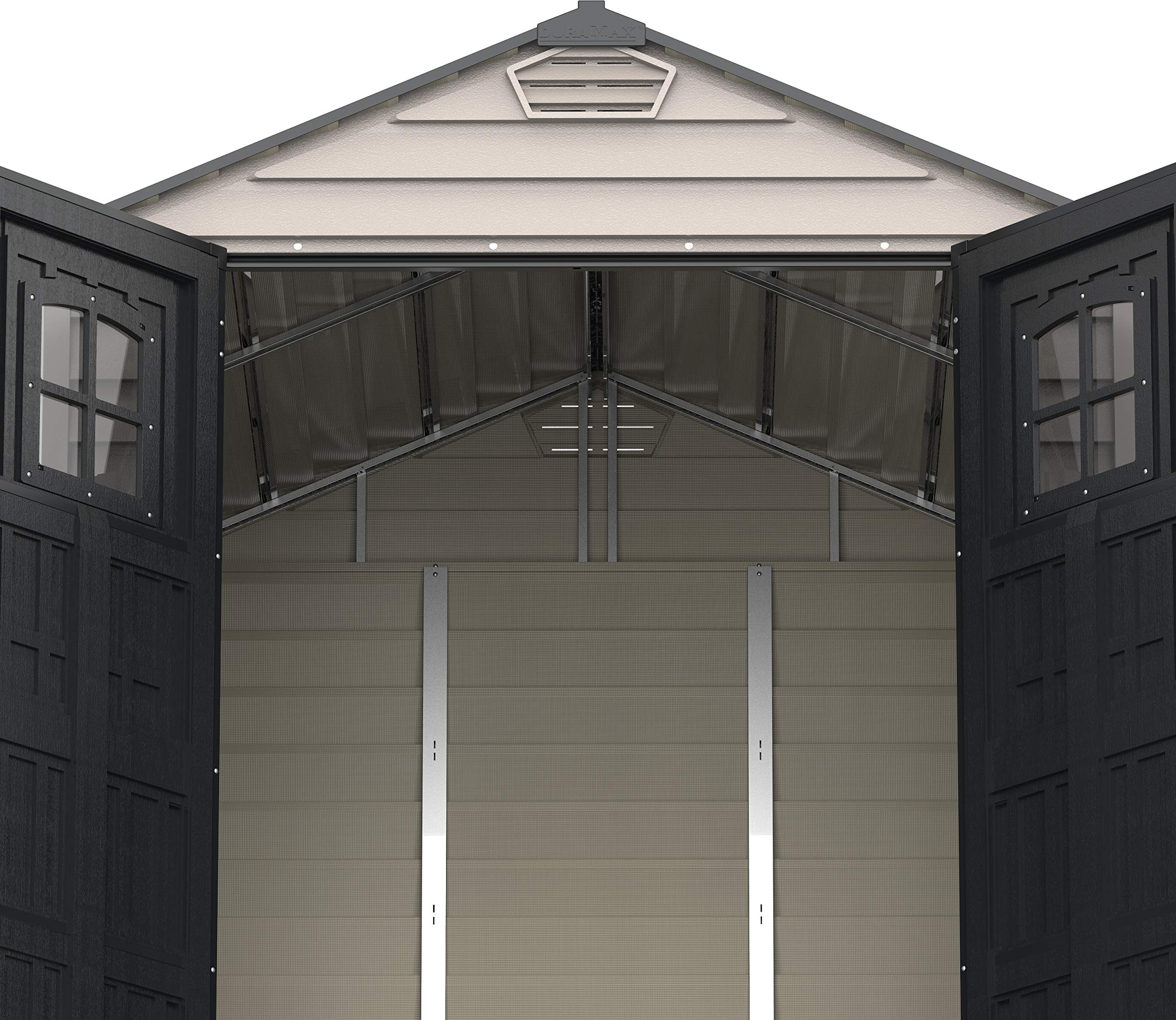 7x7 PLUS Plastic Garden Shed with Heavy-Duty Plastic Floor &